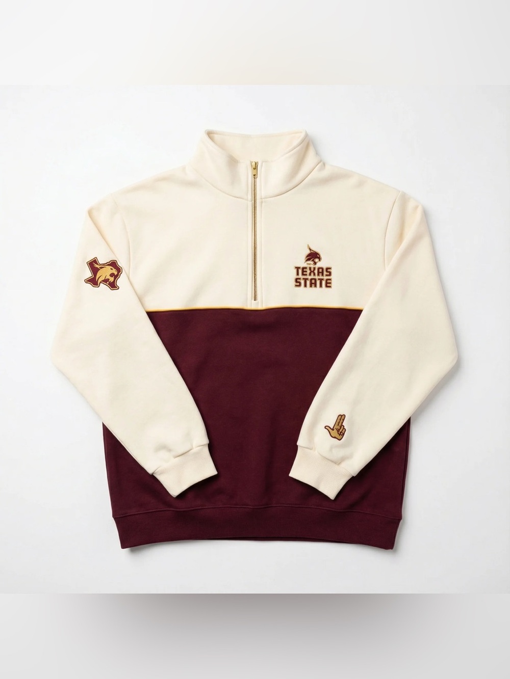 Traditions Collegiate Apparel Texas State Quarter Zip Large New